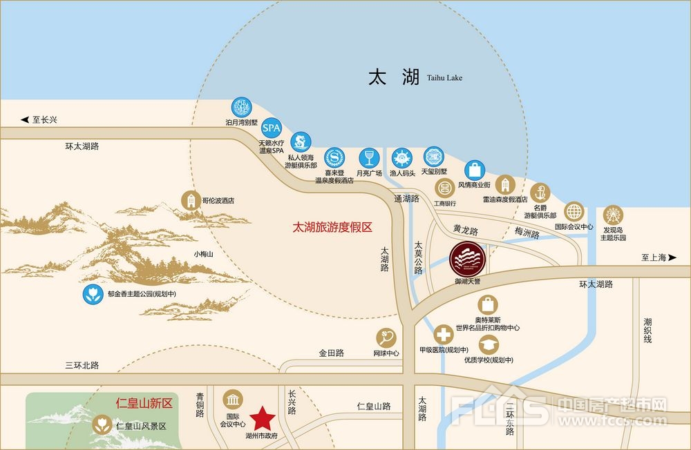 湖州御湖天誉地理位置图 - 湖州房产超市网