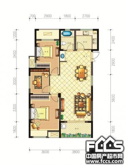 住宅 户 型 3室2厅2卫 面 积 约139m 户型简介 佳源东方都市3室2