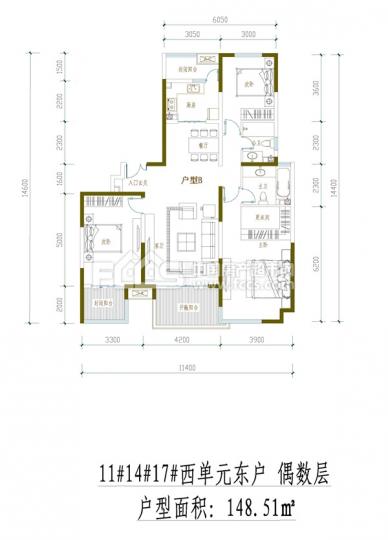 日照房产超市网 日照小区 新市区小区 御景东方户型编号 11#14#17