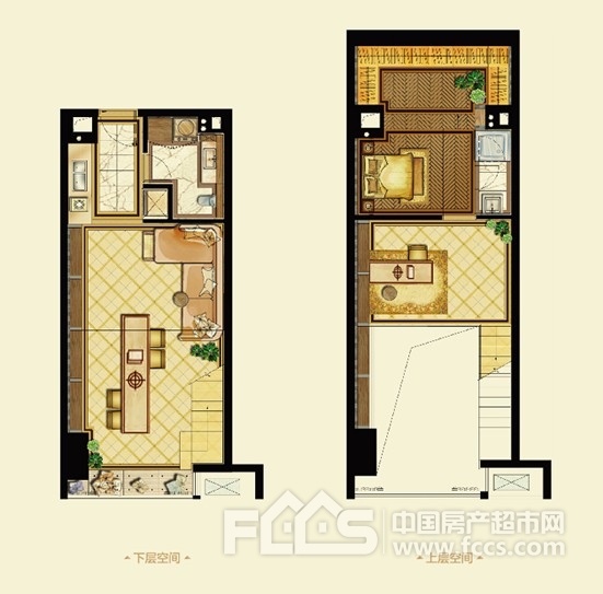 南通星光耀广场墅级loft:两种户型三个方案