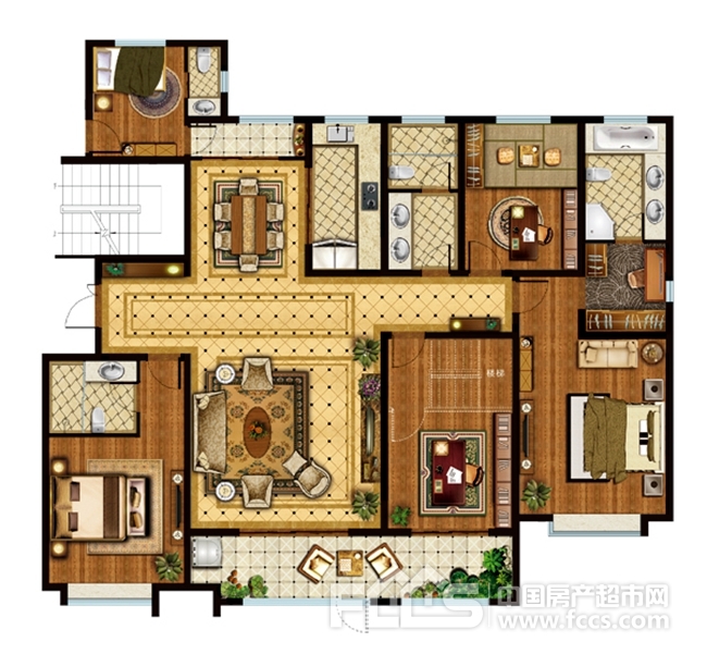 华建1街区230平米大平层户型图