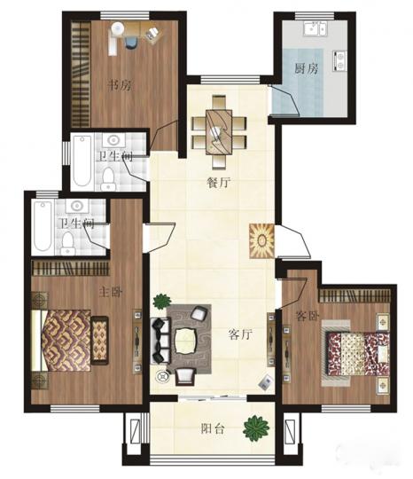 盐城房产超市网 盐城小区 盐都区小区 金色蓝庭 户型编号 301 楼型