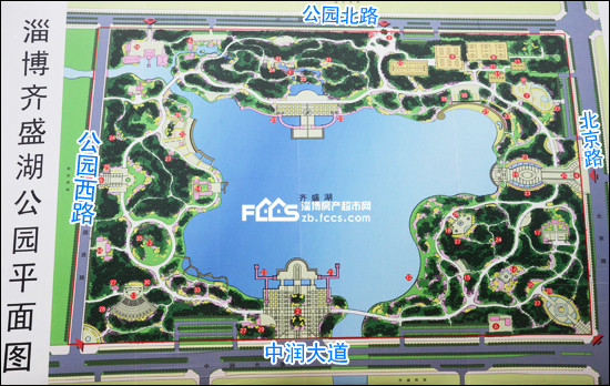 淄博齐盛湖公园地图图片