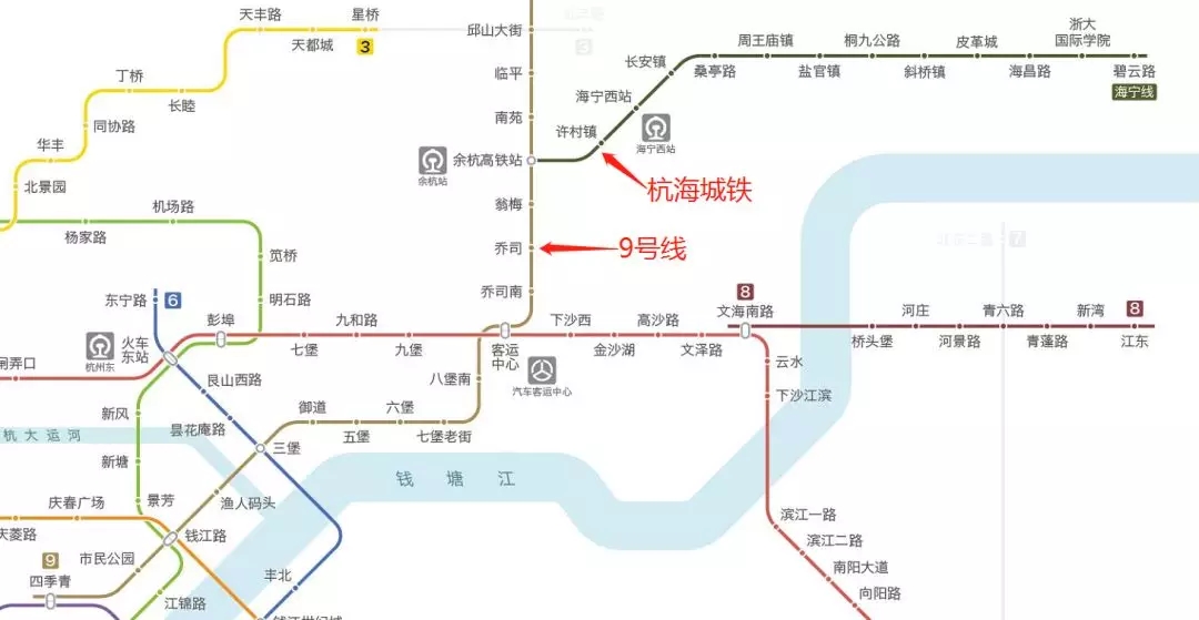 杭海城铁沿线站点包括了海宁的许村镇,长安镇,周王庙镇,盐官镇,斜桥镇
